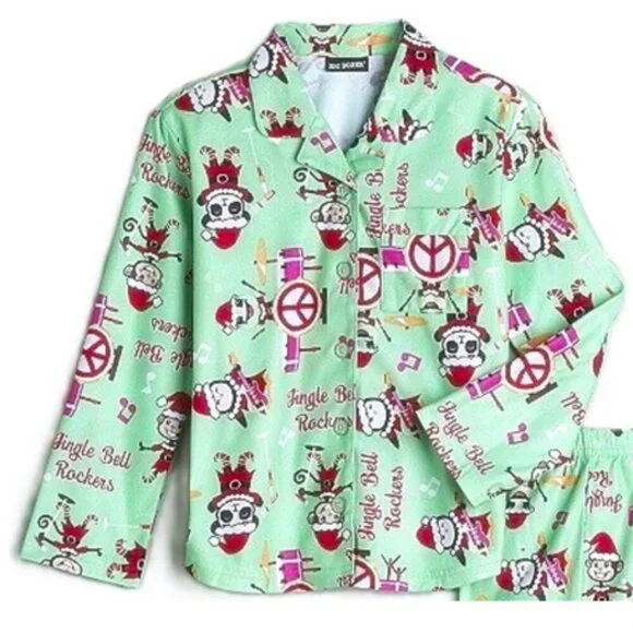 JOE BOXER Pajama Pant Set 2PC Sleepwear JINGLE BELL SANTA Rockers PJs 5/6 - Picture 2 of 5
